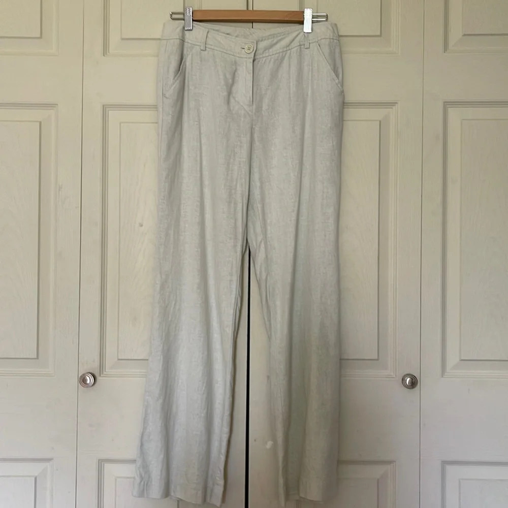 BCBG MaxAzria linen beige summer lightweight pants, size 4 - Picture 5 of 12